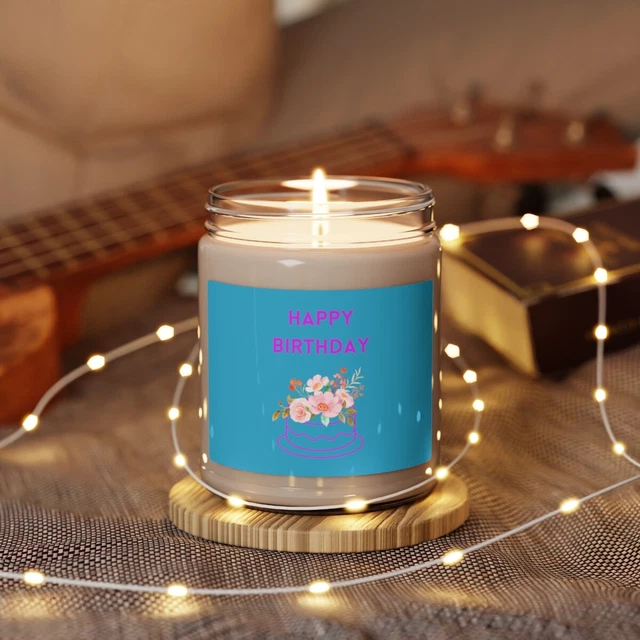 Vela de soja con aroma a cumpleaños feliz, 9 oz