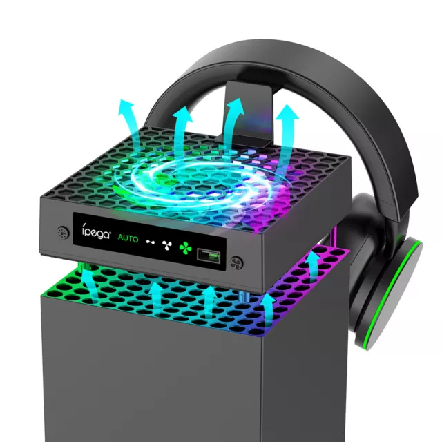 Top Cooling Fan For Xbox Series X Console with Colorful Light Cooling Fan