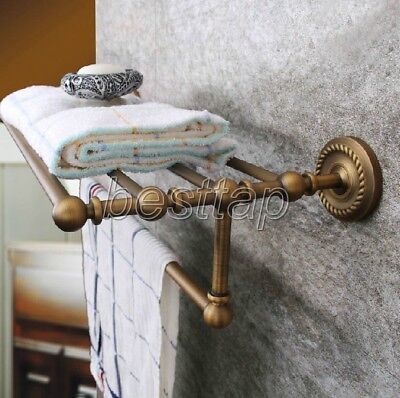 Antique Brass Bathroom Accessory Towel Rail Holder Storage Rack Shelf Bar sba087