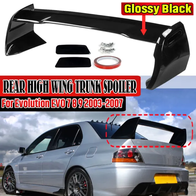 For Evolution EVO 7 8 9 03-07 JDM Style Gloss Black Rear High Wing Trunk Spoiler