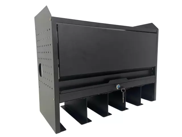 Power Tool Organiser Lockable Garage Storage Rack Multi Layered With Swing Door