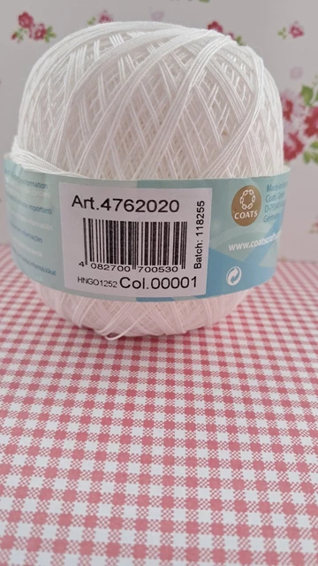 ANCHOR AIDA CROCHET Thread 20 - WHITE 00001- 50g - Craft Room Clearout ...