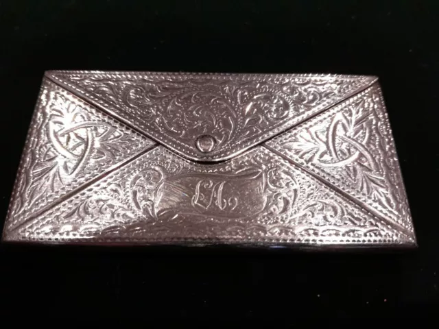 Edwardian Silver Envelope Card Case 1905,Adie & Lovekin.