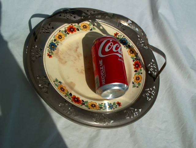 Soporte De Placa De Metal Faberware De Colección Con Mango Y Placa Sebring Cerámica Co.
