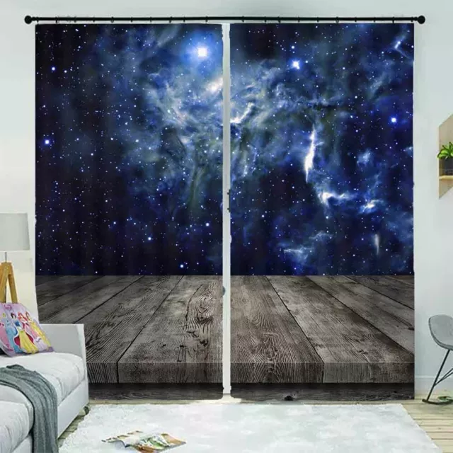 Wonderful Space Nebula 3D Blockout Photo Print Curtain Fabric Curtains Window 2