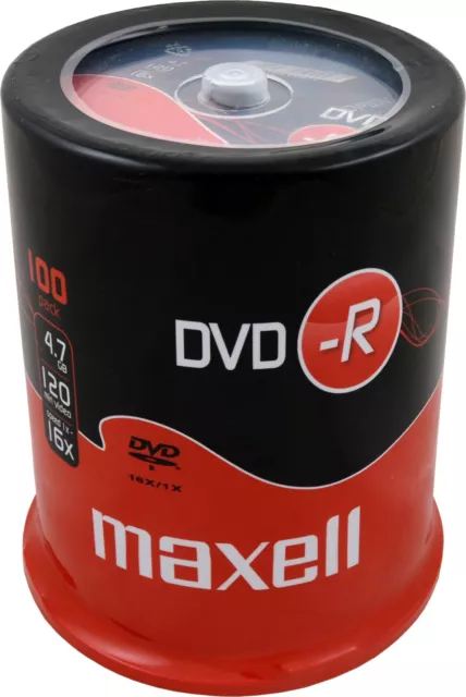 100 Maxell DVD-R 4,7GB 120Min 16x Rohlinge 100er Spindel