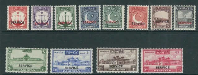 Pakistán 1948 Funcionarios (Scott O14-O25 Corto O26) F/VF Mayormente Mlh
