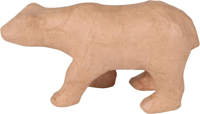 Decopatch animales papel maché en blanco oso polar artesanal SA220C