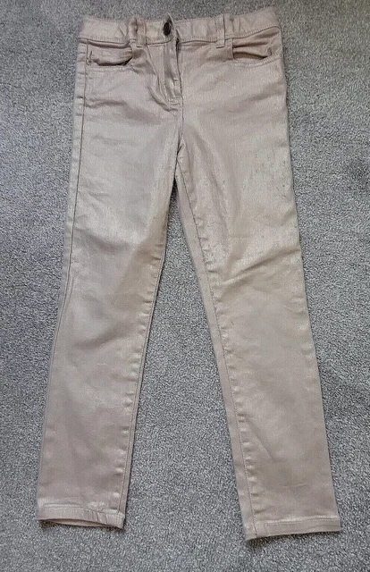 Jeans skinny ragazza di Boden (età 8 anni) colore beige con effetto oro luccicante