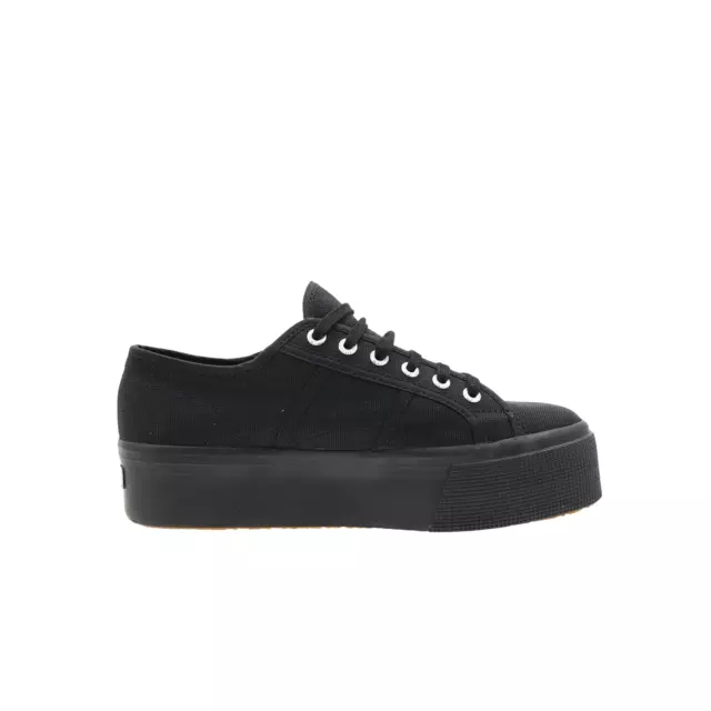Superga N7433* Womens Black Canvas Acot Platform Sneakers Size US 9M EU 40 2
