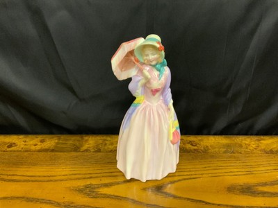 Vintage Royal Doulton Miss Demure Porcelain Figurine Woman Girl w/ Umbrella 1402