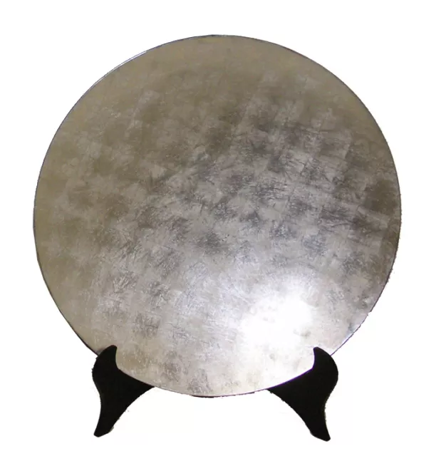 Decorative Lacquerware Plate -  Silver - 45cm