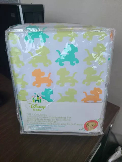 NWT Disney Baby Newborn Lion King 3 Piece Portable Crib Bedding Set