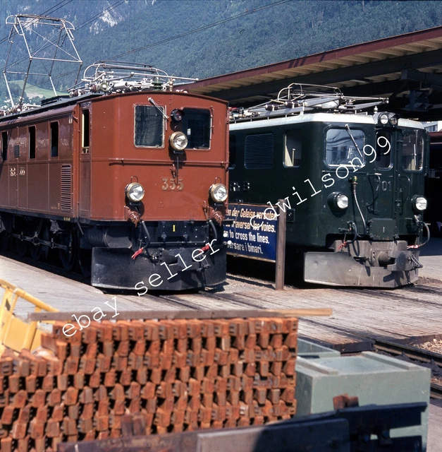 SWISS RAILWAY SLIDE - RhB Electric Locomotives No. 355 & 701 1963 [H500 ...