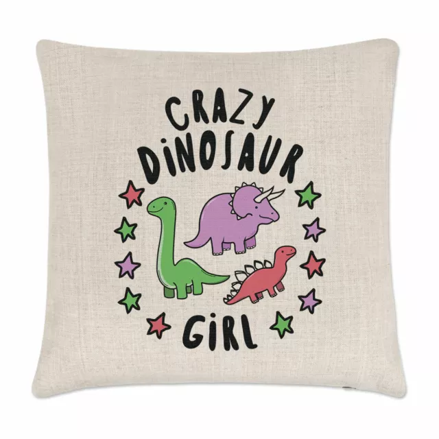 Loco Dinosaurio Niña Stars Funda de Cojín Almohada Divertido Animal T-Rex