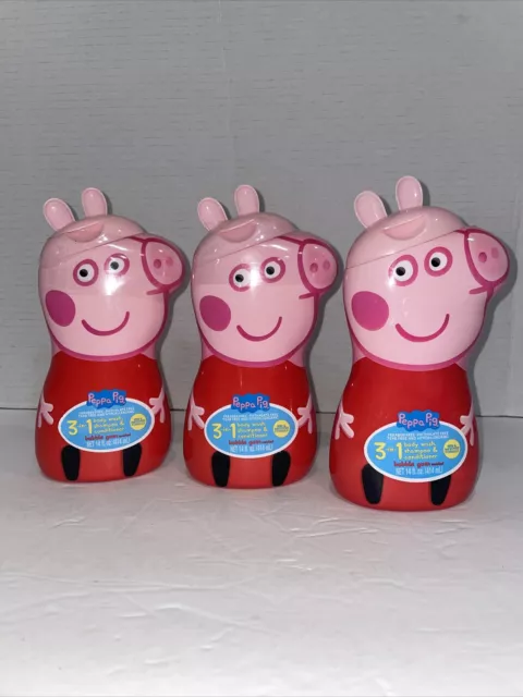 3 Pack Peppa Pig 3-in-1 Body Wash, Bubble Gum, 14 fl oz