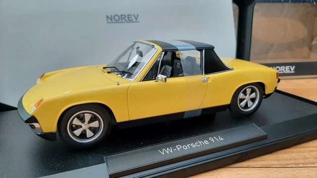 Modèle Réduit Norev 1:18 - Porsche 914-6 1973 Jaune - Métal - Neuf - Réf 187689