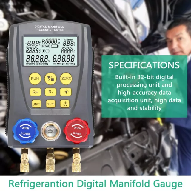 Digital Manifold Gauge with Display Pressure Manifold Tester for Air Conditioner 3