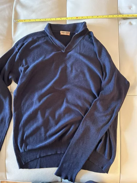 Giorgio armani Navy blue mens size XL 52% cotton 48% reyon sweater