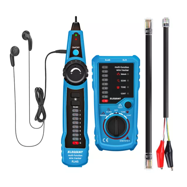 Wire Tracker, ELEGIANT RJ11 RJ45 Cable Tester Line Finder Multifunction Wire Tra