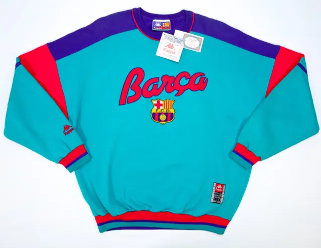 Fc Barcelona 1995-97 Sweater New With Tags Deadstock - Sweat Vintage Kappa Neuf