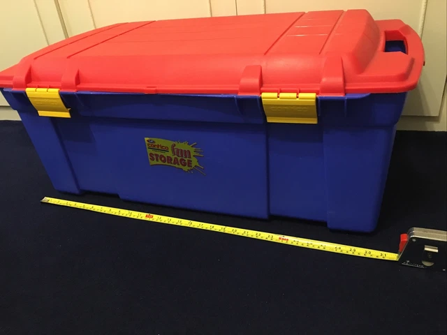 CONTICO 90 LTR Fun Toy Chest Wheeled Heavy Duty Plastic Storage Trunk Box  £14.00 - PicClick UK