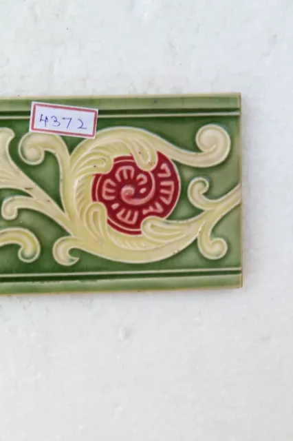 Japan antique art nouveau vintage majolica border tile c1900 Decorative NH4372 4