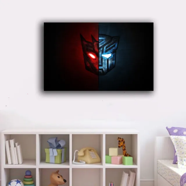 Framed Canvas Prints Stretched Transformers Logo New Wall Art Home Decor Gift