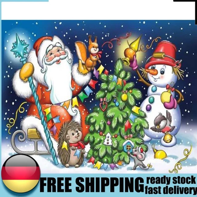 Pintura al óleo de Santa Claus por números lona dibujo hágalo usted mismo decoración navideña (M911) DE