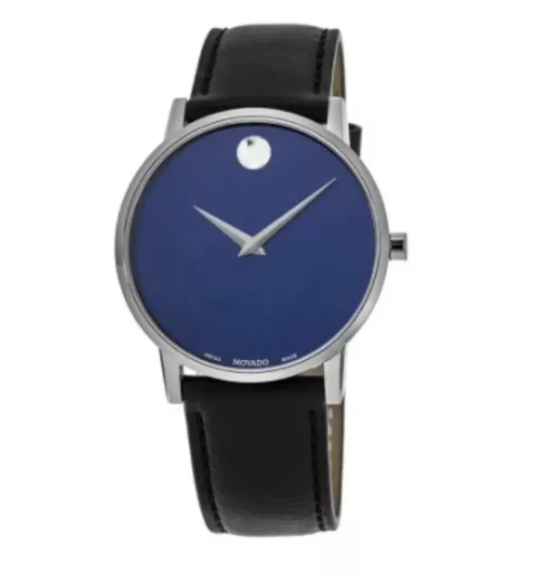 Brand New Movado Men’s Museum Classic Blue Dial Leather Strap Watch 0607313