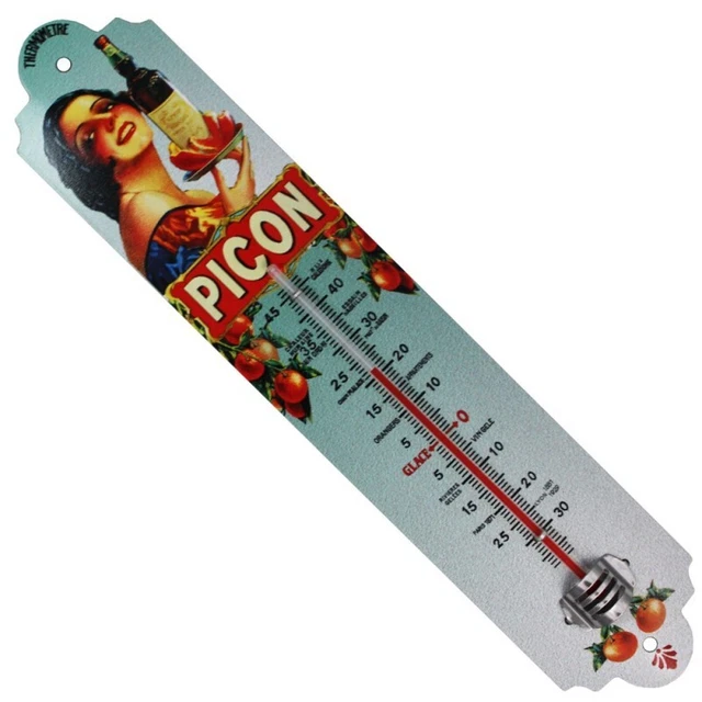 Thermomètre métal bombé hauteur 30cm : VESPA