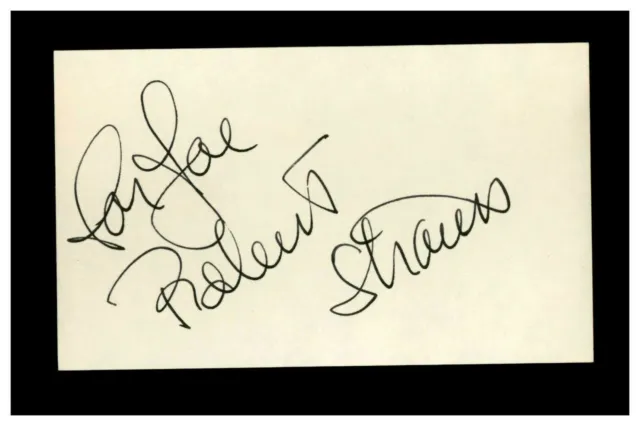 Robert Strauss (D.1975) - Actor Vintage Signed 3x5 Index Card
