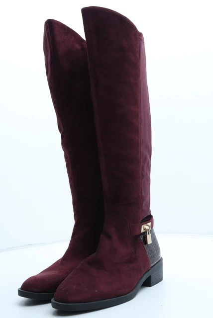 River Island Womens Purple Polyester Bootie Boot UK EU - Padlock Detail