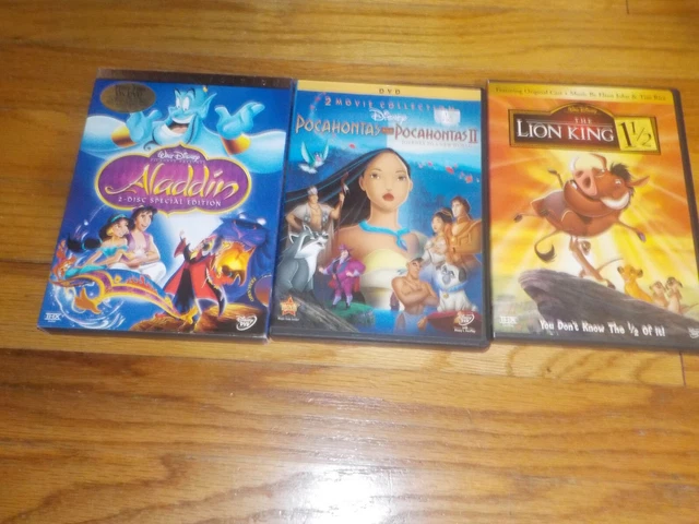 The Lion King 1 1/2 - Aladdin - Pocahontas 2 Movie Collection DVD Lot