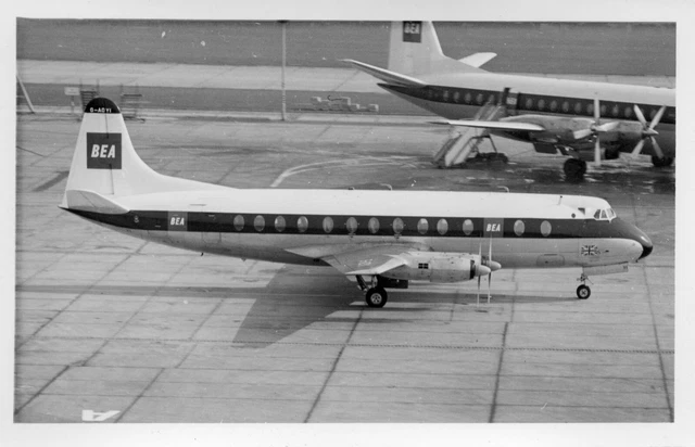4,5 x 2,5 B&W Vintage Foto G-AOYI Vickers Viscount British European Airways BEA
