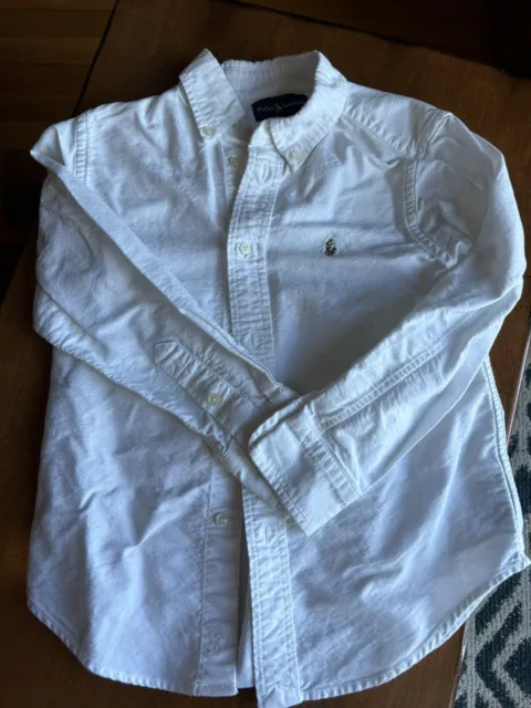 Ralph lauren polo White long sleeve button down shirt boys size 5