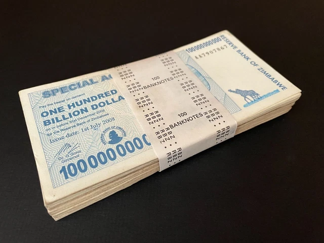 Zimbabwe 100 x 100 Billion Dollars AGRO  2008 - Pick- 64 100 PCS USED Bundle