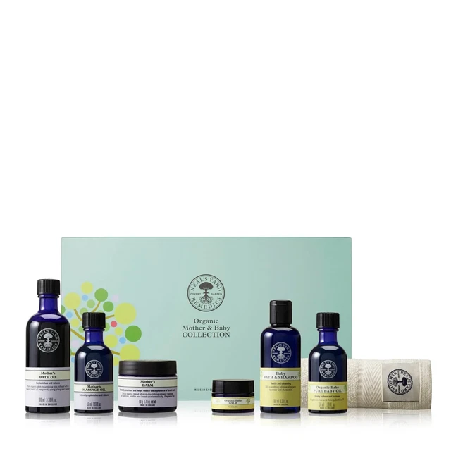 Neals Yard Remedies 7 pezzi set regalo biologico madre e bambino del valore di £53 + nuovo con scatola bt2