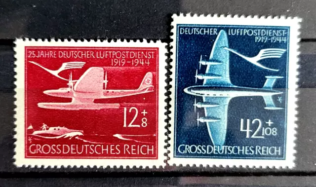 German Reich stamps 1944 MNH Mi:DR 867 / 868 ,25 years of air service , full set