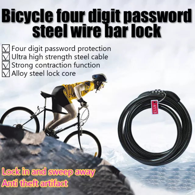 Heavy Duty Strong Motorbike Mountain Bike Cycle Security Chain Padlock Code LoBI