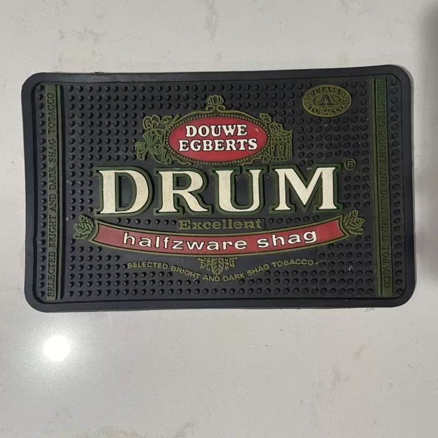 Vintage Douwe Egberts Drum Tobacco Rubber Bar Mat Advertising Tobacco Promo Rare