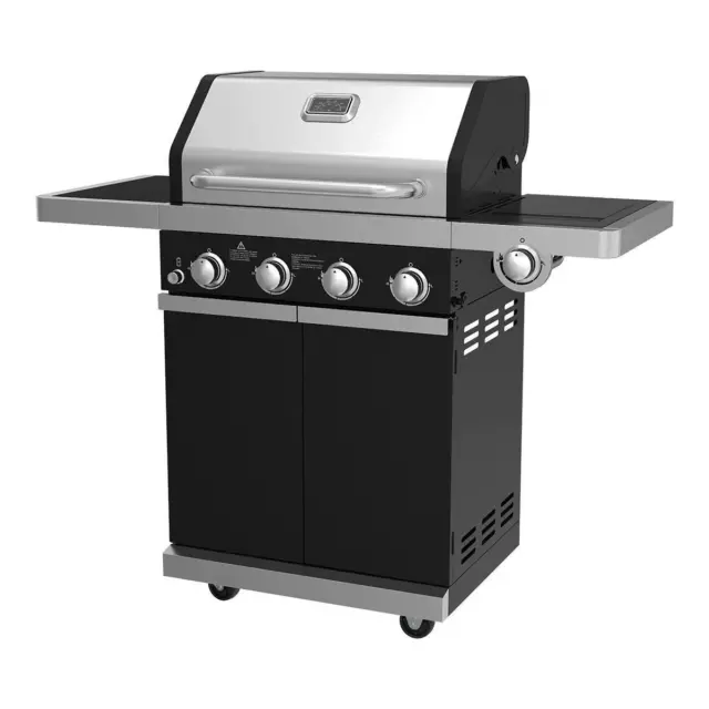 Comfort Garden 4-Burner BBQ Grill with Side Burner 48,500 BTU Main Burner Black