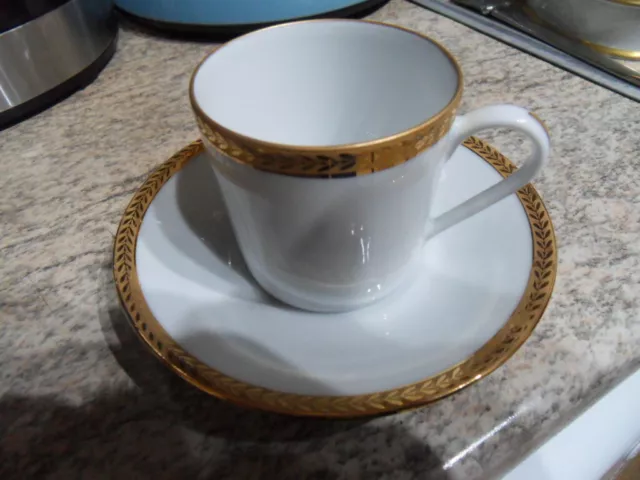 Vintage cup ancienne tasse moka café thé porcelaine rehaussé or Tharaud Limoges