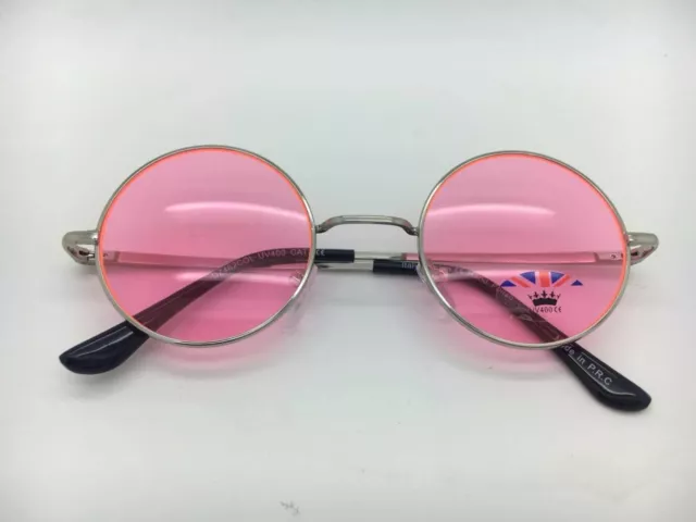Montura Unisex Silver con lentes de colores John Lennon Type Gafas de sol redondas