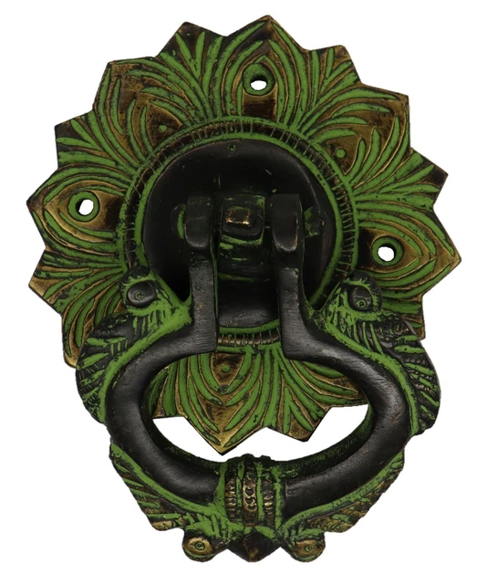 Flower Design Round Shape Door Bell Antique Style Handmade Brass Door Knocker