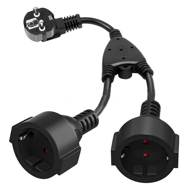Accesorios de cable de extensión 2 en 1 adaptador de enchufe contacto protector de PVC