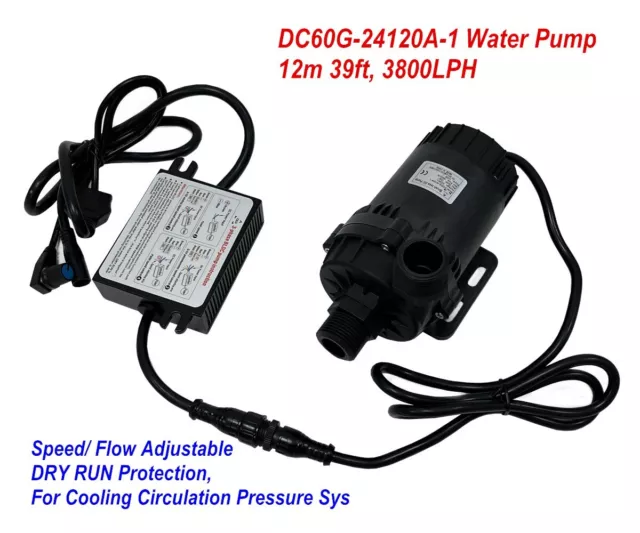 DC60G-24120A Speed Adjustable 24V DC 120W Micro Brushless Water Pump 12m 3800LPH