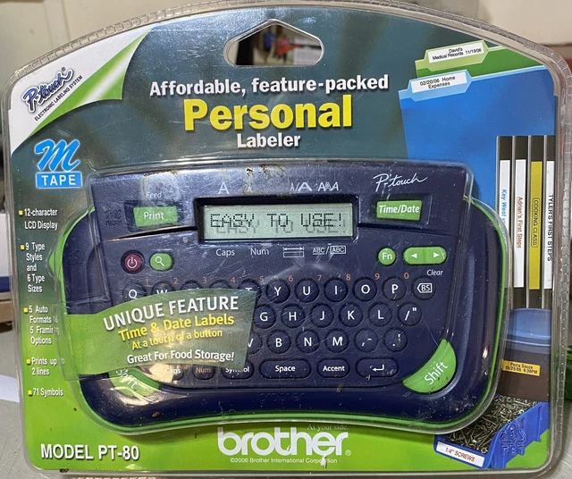 BROTHER PT80 PTOUCH Personal Labeler Electronic Labeling System open