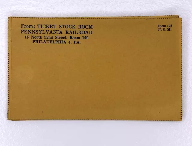 Pennsylvania Railroad Company Ticket Stock Room Mailing Labels Lot Of 14