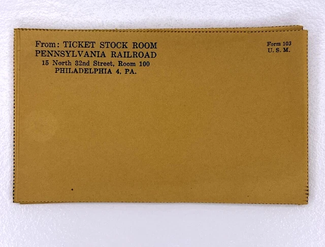 Pennsylvania Railroad Company Ticket Stock Room Mailing Labels Lot Of 14